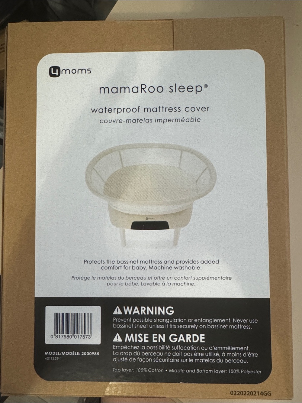 4moms mamaRoo Sleep Waterproof Mattress Cover - White